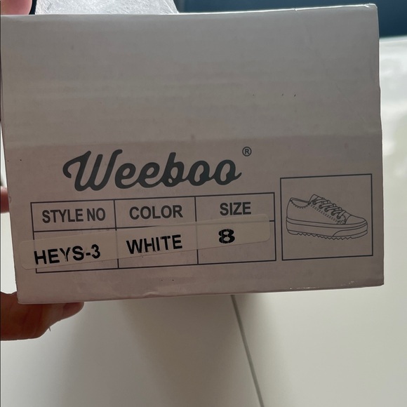 Classic White Canvas Platform Sneakers - Picture 4 of 6